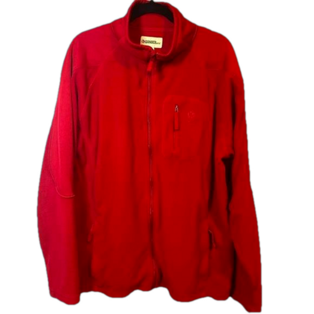 GANDER MOUNTAIN Size L Red Full-Zip Fleece Sport Jacket